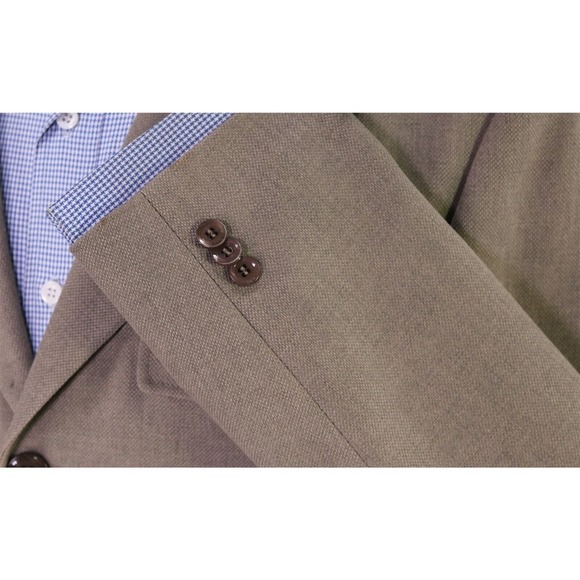 Armani Collezioni Tan Woven Wool Western Style Blazer Jacket 40R - Picture 6 of 8